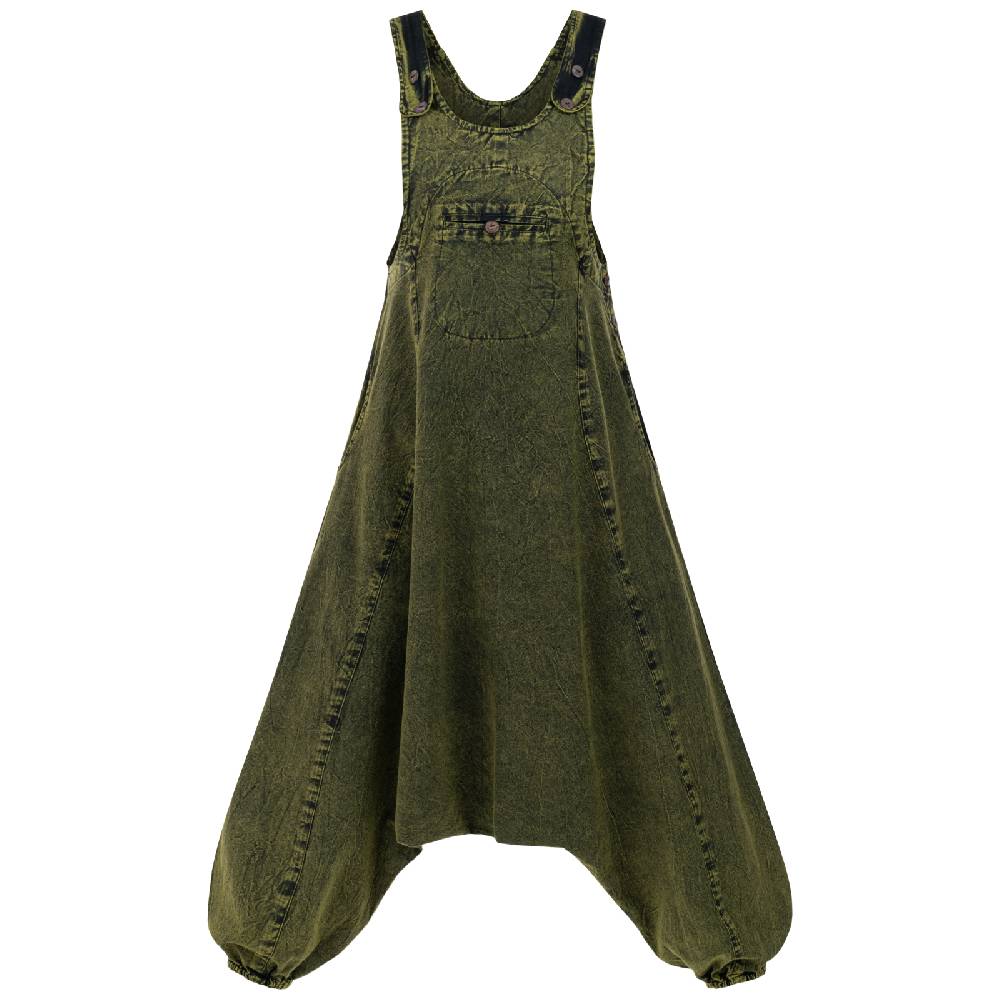 Kunst Und Magie Damen Latzhose Hippie Haremshose Goa Hose Boho 70er Jumpsuit Overall Stonewashed Catsuit Wochenangebot