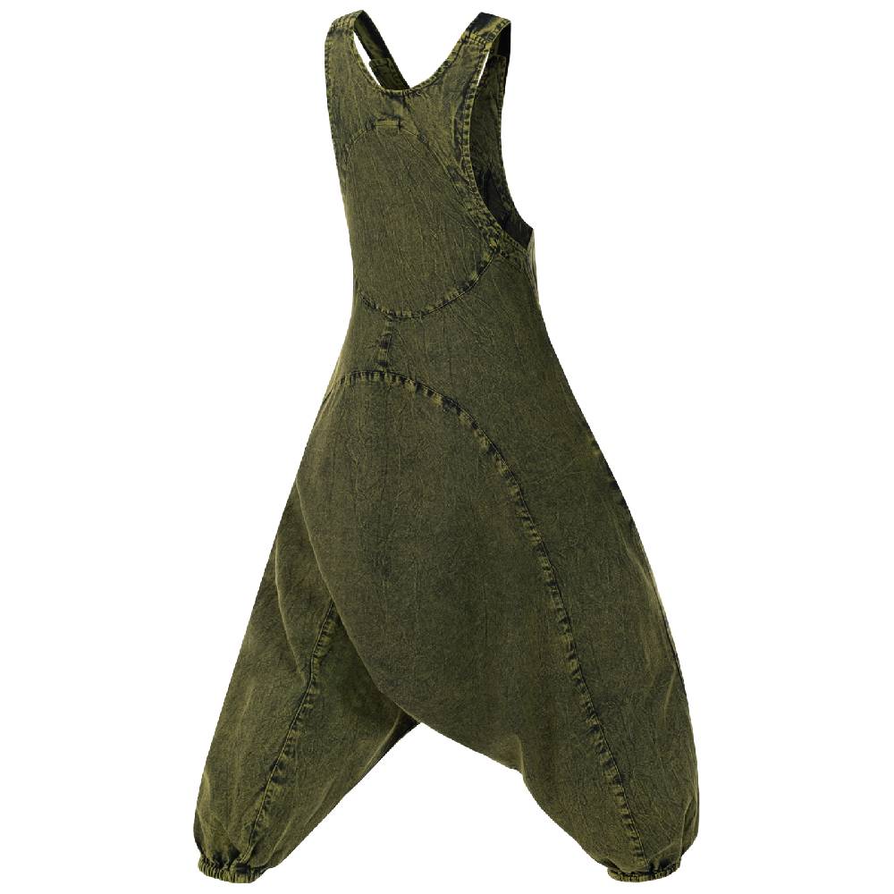 Kunst Und Magie Damen Latzhose Hippie Haremshose Goa Hose Boho 70er Jumpsuit Overall Stonewashed Catsuit Wochenangebot