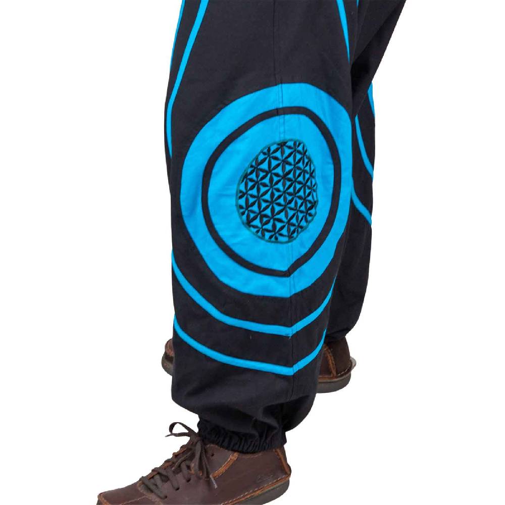 Kunst Und Magie Unisex Psy Baggy Pants Hippie Hose Goa Baumwoll Haremshose Lebensblume Flower of Life Letzte 3 Tage