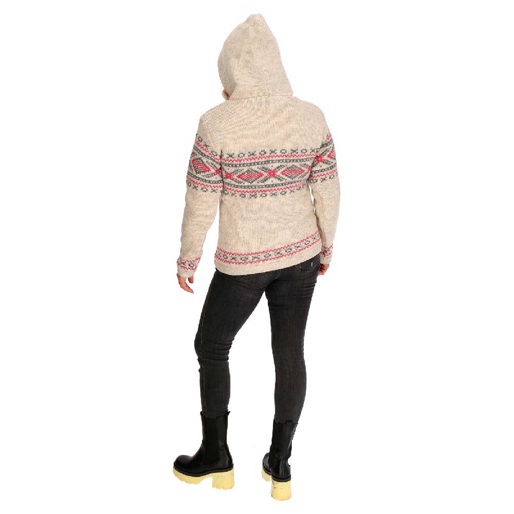 Kunst Und Magie Damen Hoodie Ski-Pullover gefütterte Wolljacke Strickpullover Goa Wolle Jacke Norweger Muster JETZT KAUFEN