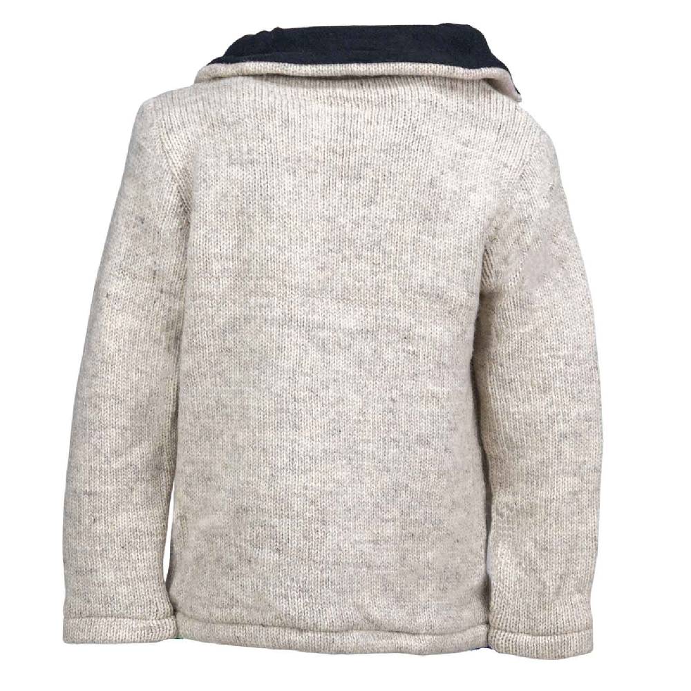 Kunst Und Magie Klassische Strickjacke Wolle Winter Jacke mit Hochkragen Fleecefutter Fair Nachhaltig Neueste Stile