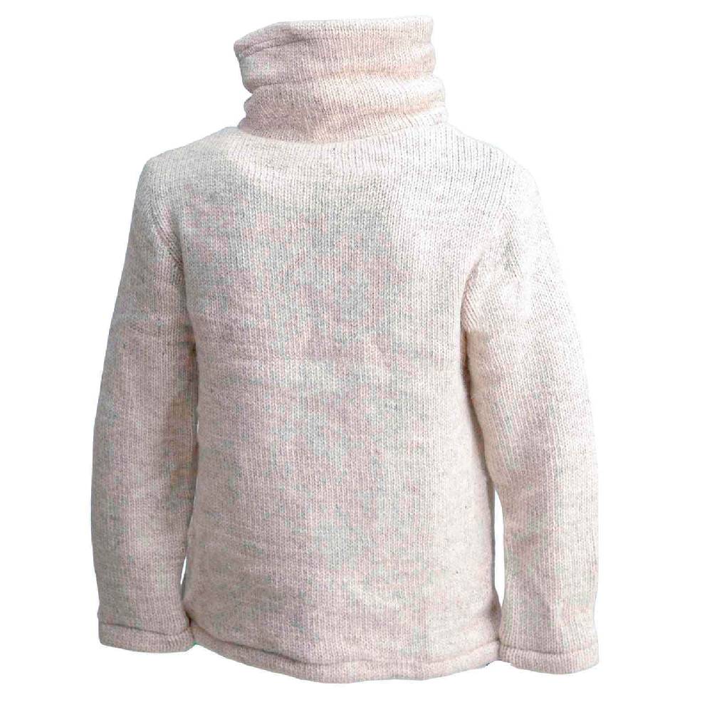 Kunst Und Magie Klassische Strickjacke Wolle Winter Jacke mit Hochkragen Fleecefutter Fair Nachhaltig Neueste Stile