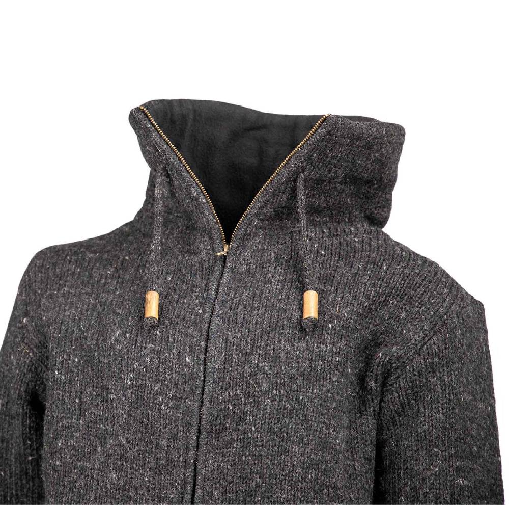 Kunst Und Magie Klassische Strickjacke Wolle Jacke mit Hochkragen Fleecefutter Letzte 2 Tage