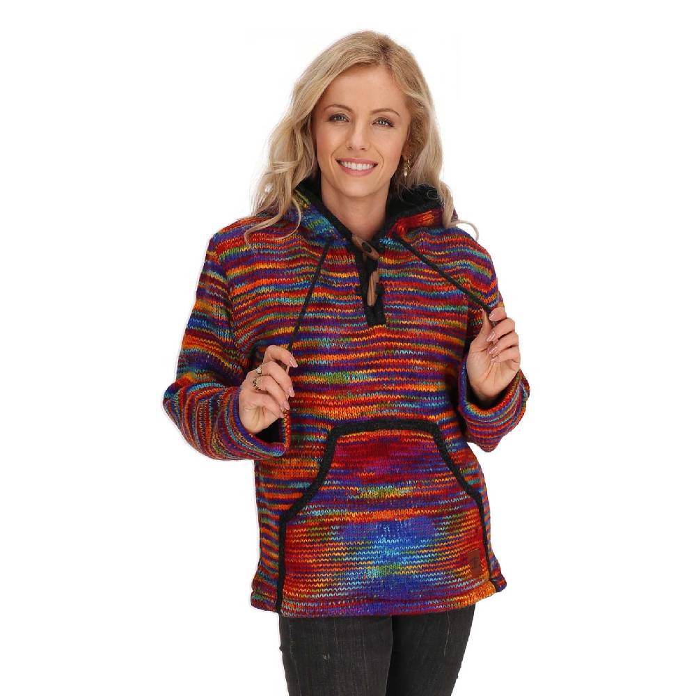Kunst Und Magie Baja Hoodie Regenbogen Kapuzenpullover Strickjacke Wolle Jacke mit Kapuze Winter Pullover Unisex Bis zu 50% Rabatt