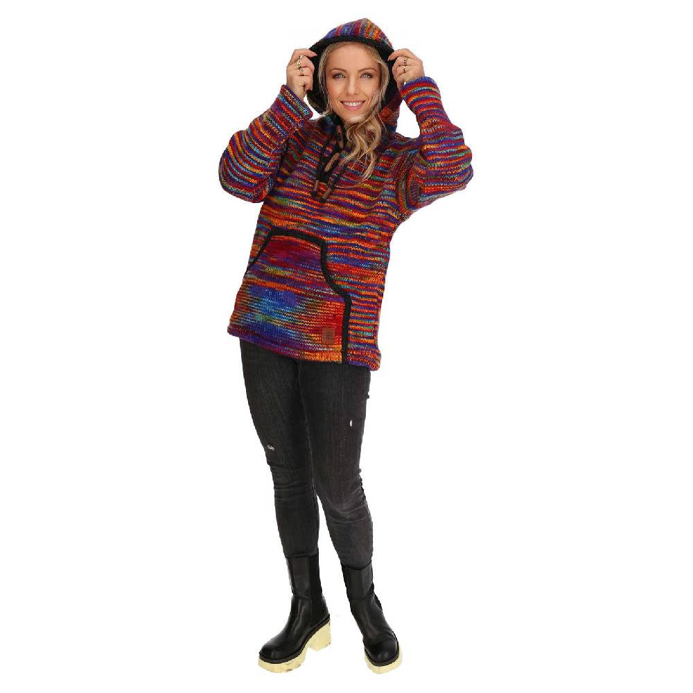 Kunst Und Magie Baja Hoodie Regenbogen Kapuzenpullover Strickjacke Wolle Jacke mit Kapuze Winter Pullover Unisex Bis zu 50% Rabatt
