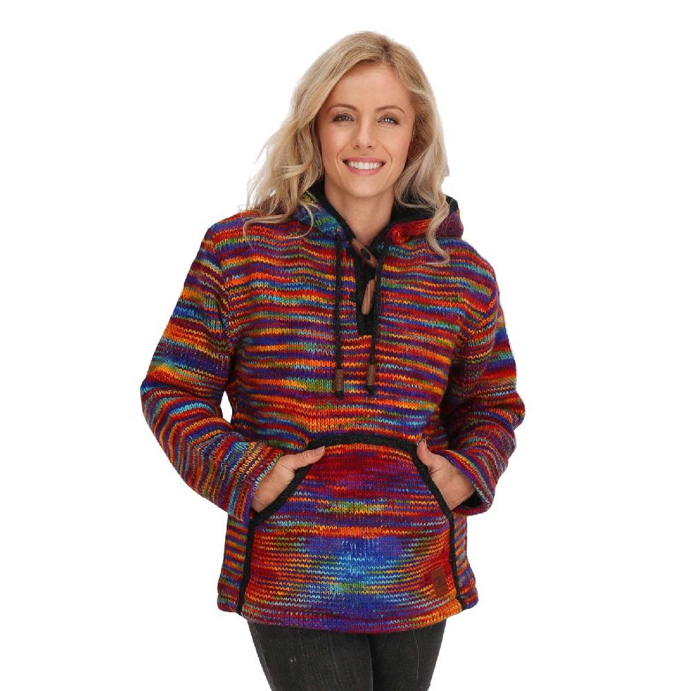 Kunst Und Magie Baja Hoodie Regenbogen Kapuzenpullover Strickjacke Wolle Jacke mit Kapuze Winter Pullover Unisex Bis zu 50% Rabatt