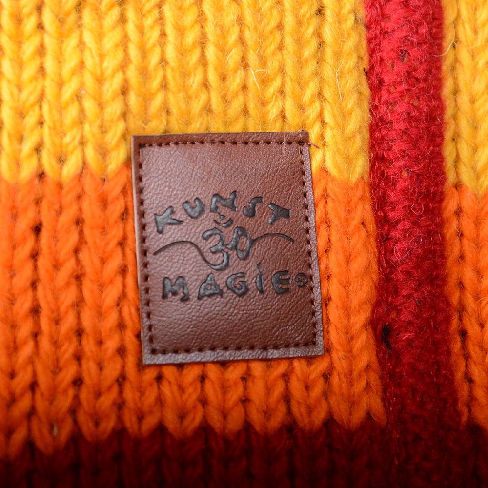 Kunst Und Magie Damen Regenbogen Strickjacke Goa Wolle Jacke mit Fleecefutter und abnehmbarer Kapuze Discount Store für neue Produkte
