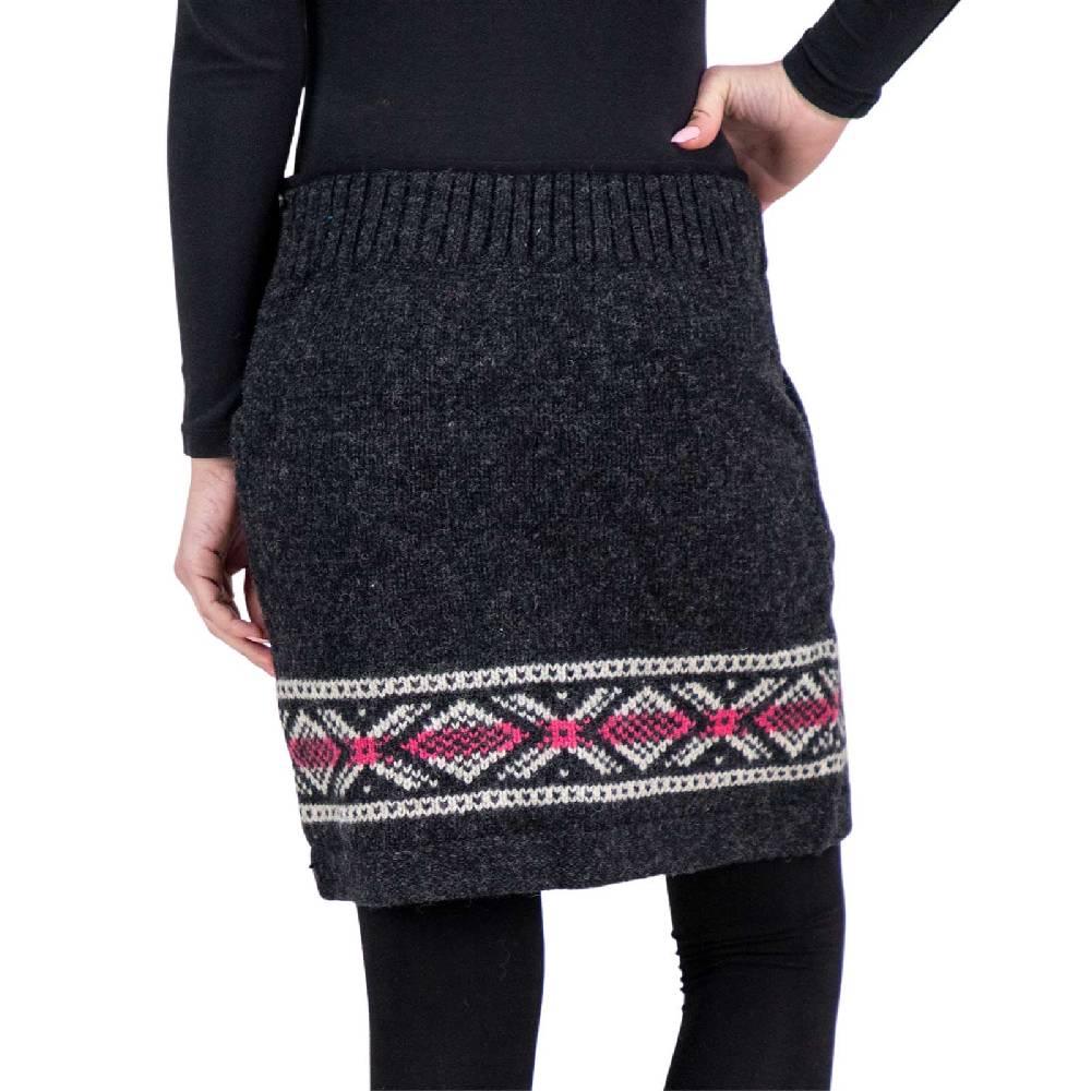 Kunst Und Magie Bunter Strickrock aus Wolle kurzer Rock mit klassischem Muster gefüttert Online