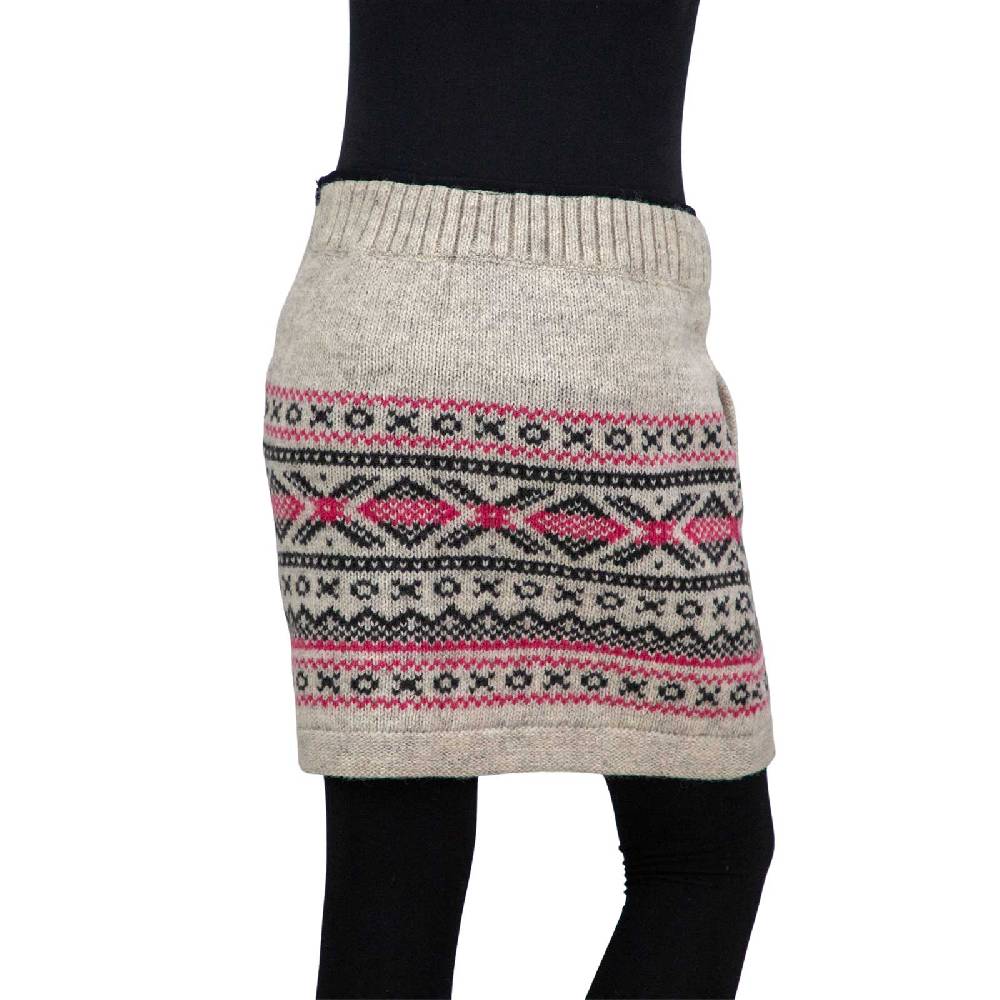 Kunst Und Magie Bunter Strickrock kurzer Rock mit nordischen Mustern Wolle gefüttert Boho Auslauf