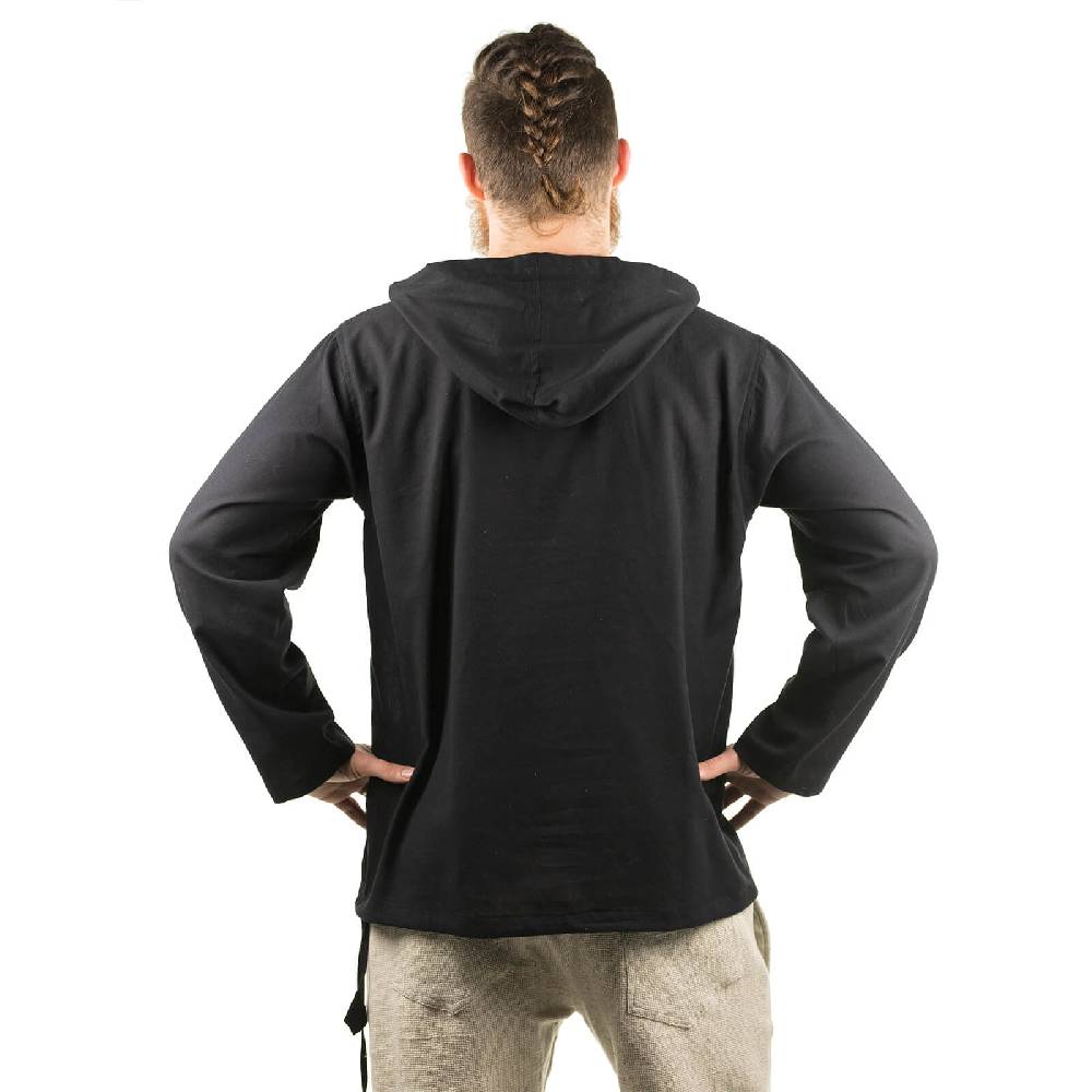 Kunst Und Magie Gefütterter Herren Hoodie Fischerhemd Kapuze Kängurutasche Baja Sweater Boho Verkauf