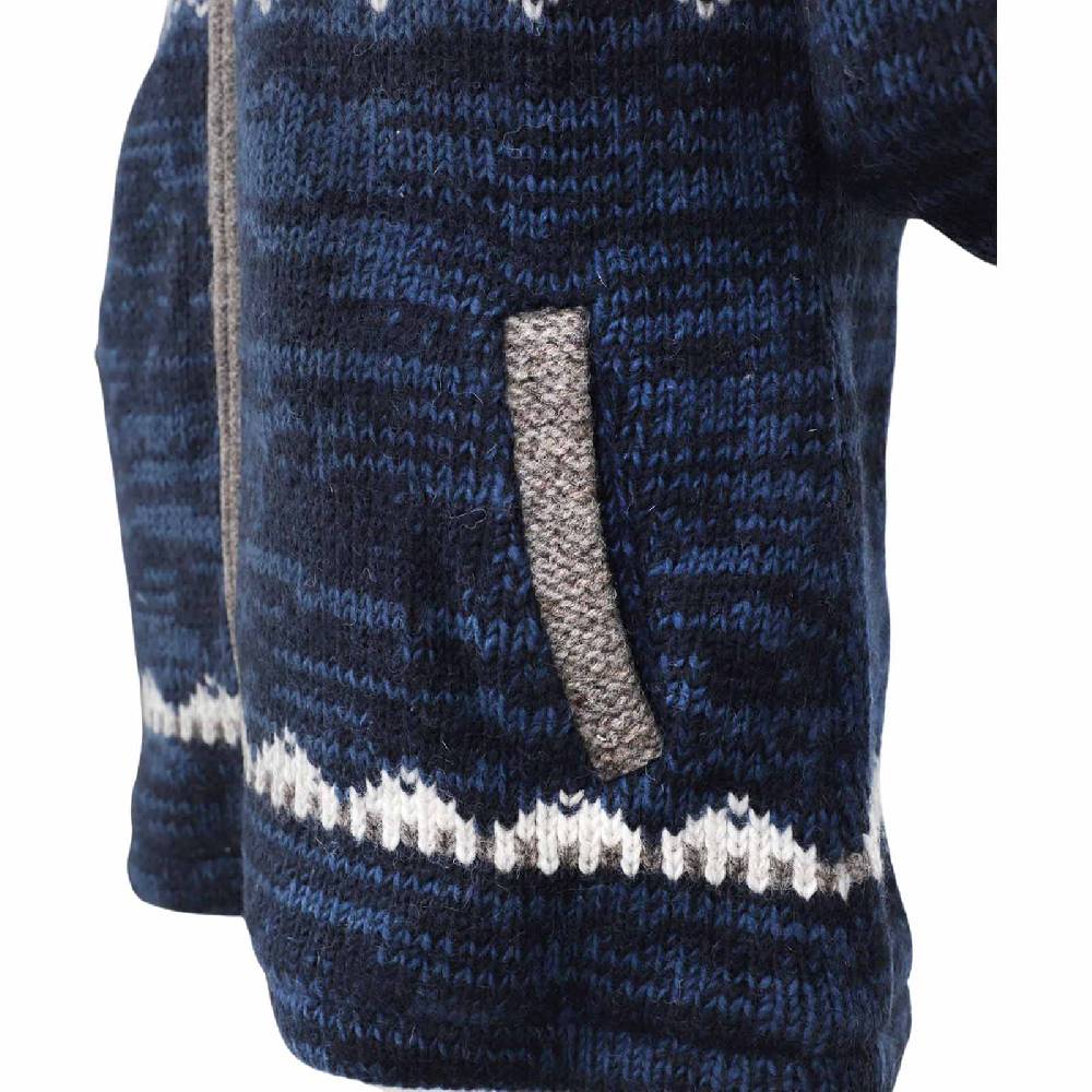 Kunst Und Magie Herren Strickjacke Schurwolle Klassich Nordisches Muster Wolle Jacke mit Kapuze Hotsell