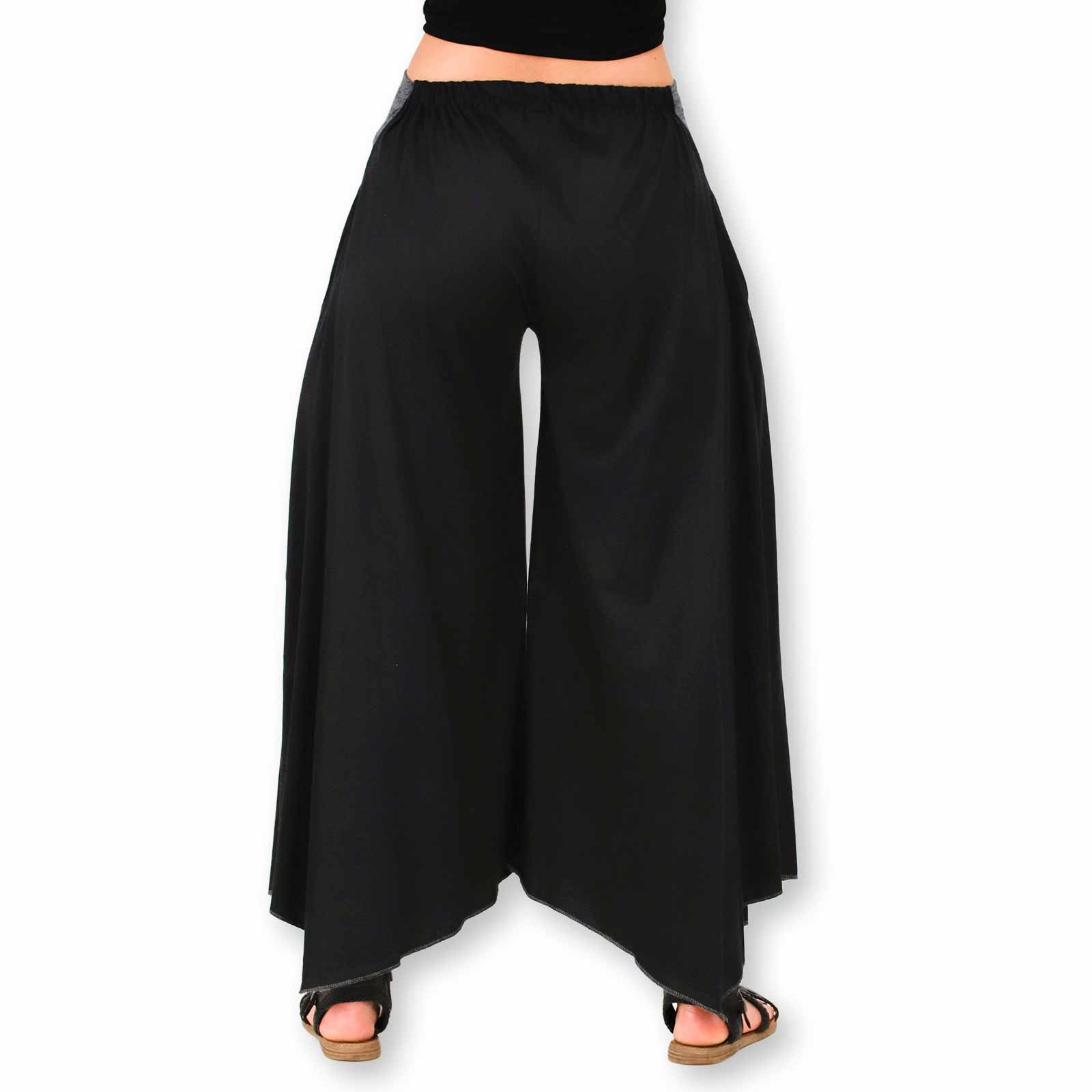 Kunst Und Magie Damen Schlaghose Ibiza Syle Goa Boho Strandhose Wellnesshose Hosenrock mit Stickerei Fabrik Onlineshop
