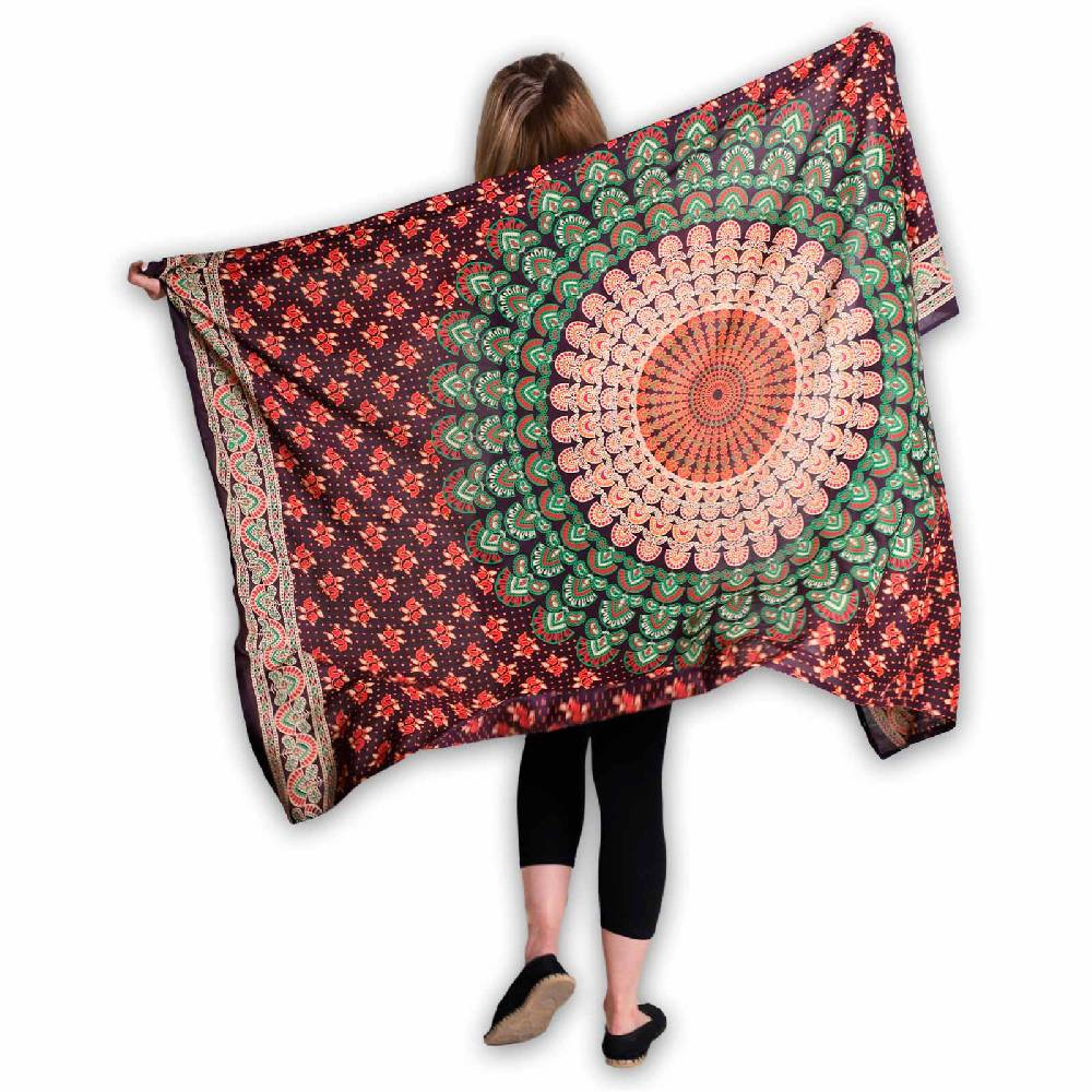 Kunst Und Magie Sarong Yogatuch Pfauen Mandala Strandtuch Multifunktionstuch Dekotuch Tischdecke Wickelkleid Online Shopping
