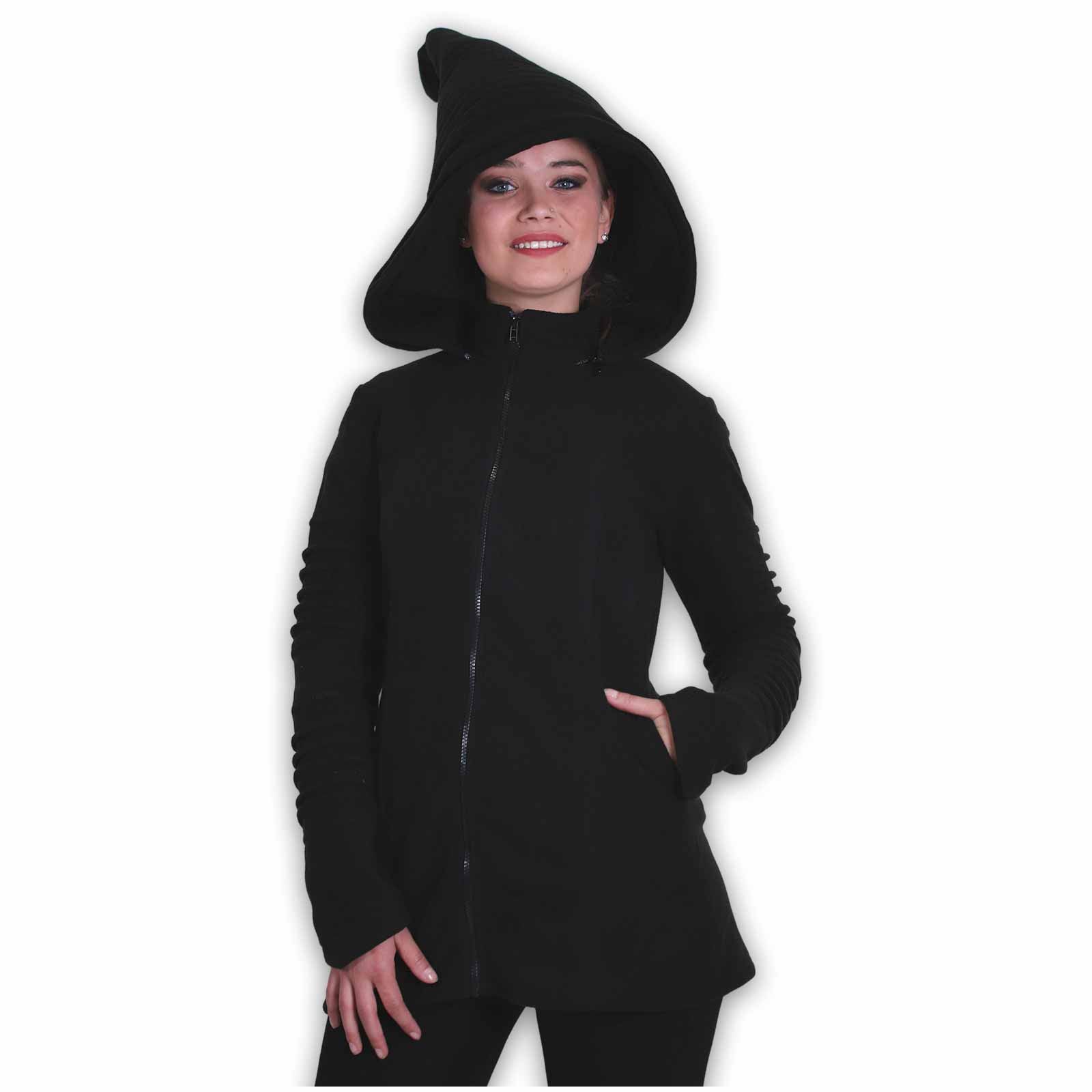 Kunst Und Magie Kunst und Magie Damenmatel aus Fleece mit Zipfelkapuze Goa Jacke Osterangebot