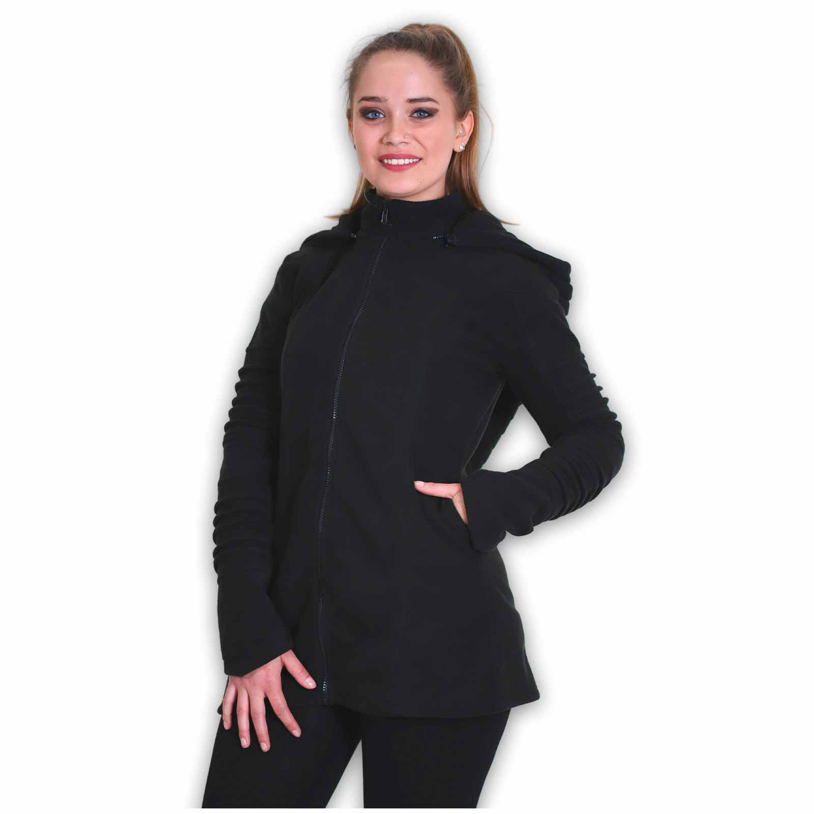 Kunst Und Magie Kunst und Magie Damenmatel aus Fleece mit Zipfelkapuze Goa Jacke Osterangebot