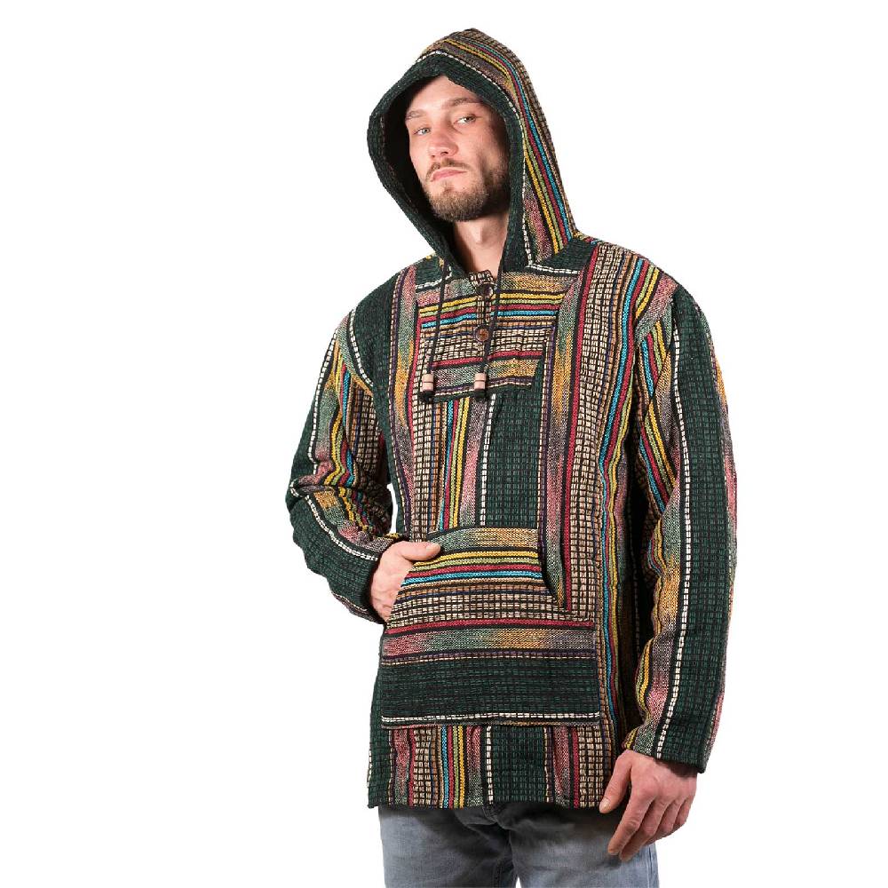 Kunst Und Magie Bunter Kapuzenpulli Kapu Baja Jerga Hoodie mit Kapuze und Kängurutaschen Hippie Goa Muttertagsangebot