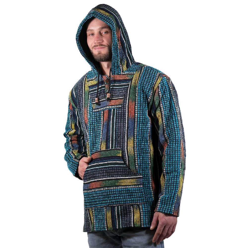 Kunst Und Magie Bunter Kapuzenpulli Kapu Baja Jerga Hoodie mit Kapuze und Kängurutaschen Hippie Goa Muttertagsangebot