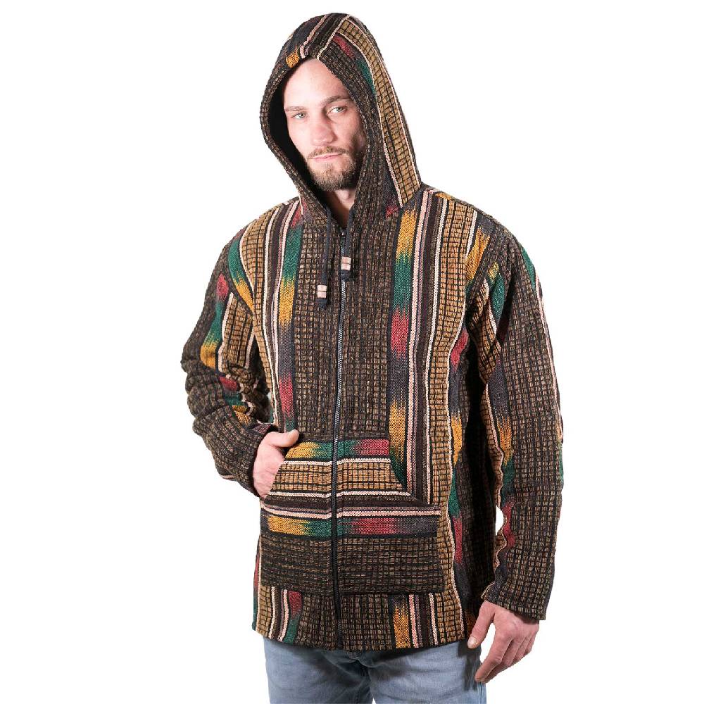 Kunst Und Magie Kapuzenjacke Kapu Hoodie mit Kapuze und Kängurutaschen Hippie Jacke Gheri Nepal Valentinstagsangebot