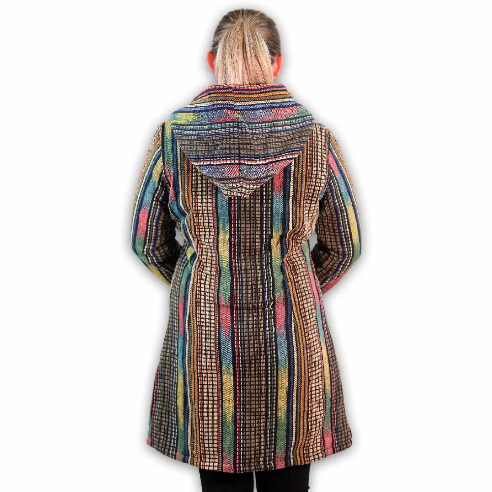Kunst Und Magie Damen Gheri Jacke mit Kapuze -Hippie Goa Boho Damen Mantel Bunt Heißer Verkauf