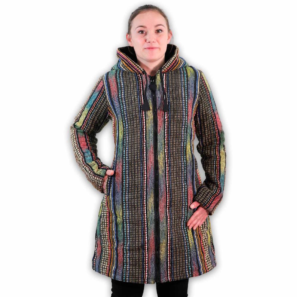 Kunst Und Magie Damen Gheri Jacke mit Kapuze -Hippie Goa Boho Damen Mantel Bunt Heißer Verkauf