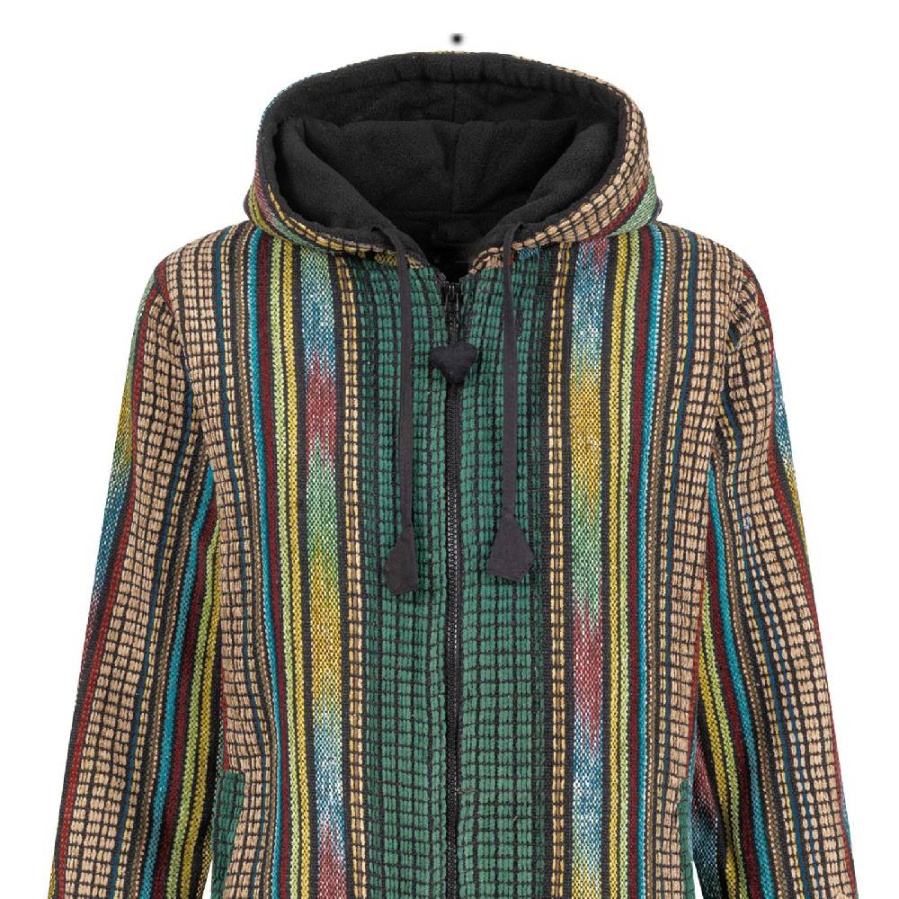 Kunst Und Magie Damen Kurzmantel Gheri Jacke mit Kapuze -Hippie Goa Boho Damen Mantel Neueste Mode