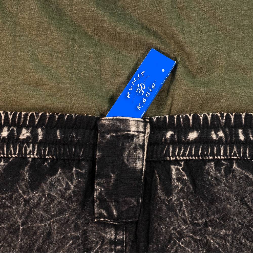Kunst Und Magie Baggyhose Stonewashed Goa Cargo Hose Hippiehose Pluderhose mit Kordelzug Gürtelschlaufen Haremshose Kauf eins, bekomm eins gratis