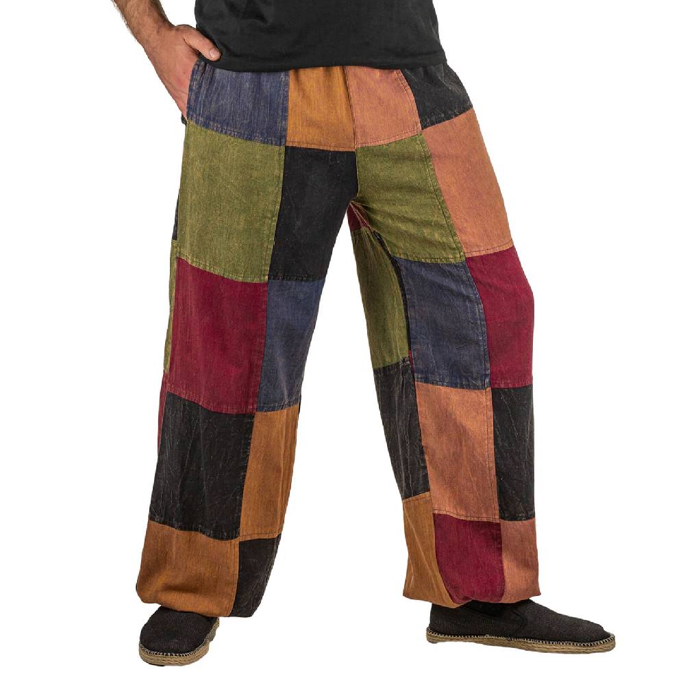 Kunst Und Magie Kunst und Magie Bunte Patchwork Freizeit Cargo Hose Stonewashed - Unisex Hippiehose Sonderangebote