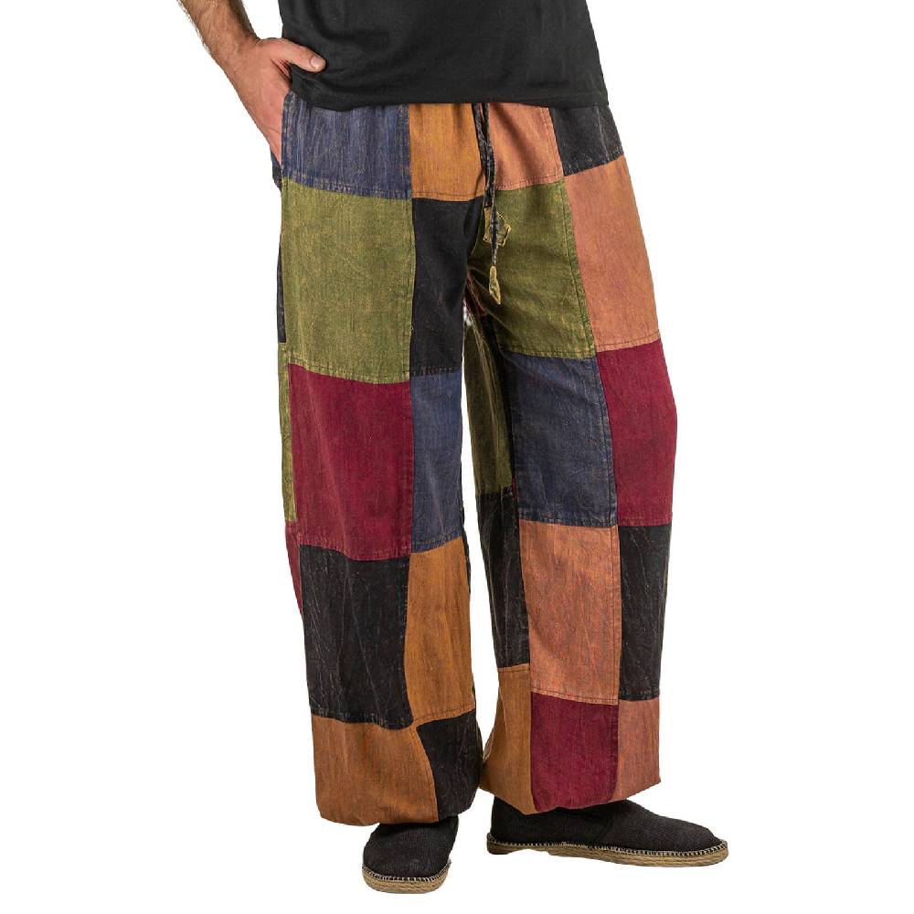 Kunst Und Magie Kunst und Magie Bunte Patchwork Freizeit Cargo Hose Stonewashed - Unisex Hippiehose Sonderangebote