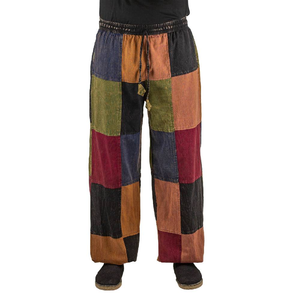 Kunst Und Magie Kunst und Magie Bunte Patchwork Freizeit Cargo Hose Stonewashed - Unisex Hippiehose Sonderangebote