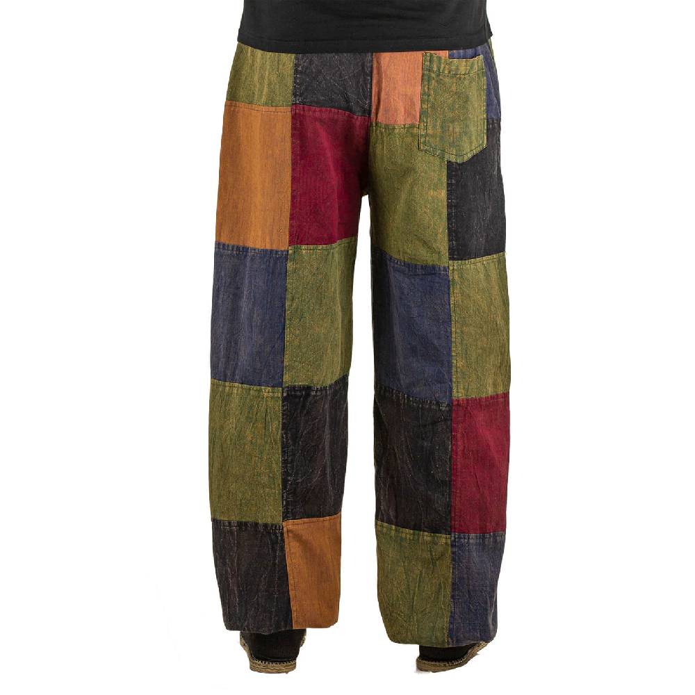 Kunst Und Magie Kunst und Magie Bunte Patchwork Freizeit Cargo Hose Stonewashed - Unisex Hippiehose Sonderangebote
