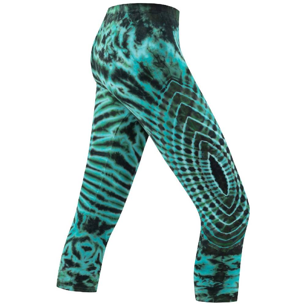 Kunst Und Magie Kunst und Magie Damen 3/4 Yoga Leggings Atmungsaktive Tie Dye Batik Yogahose VIP-Rabatte