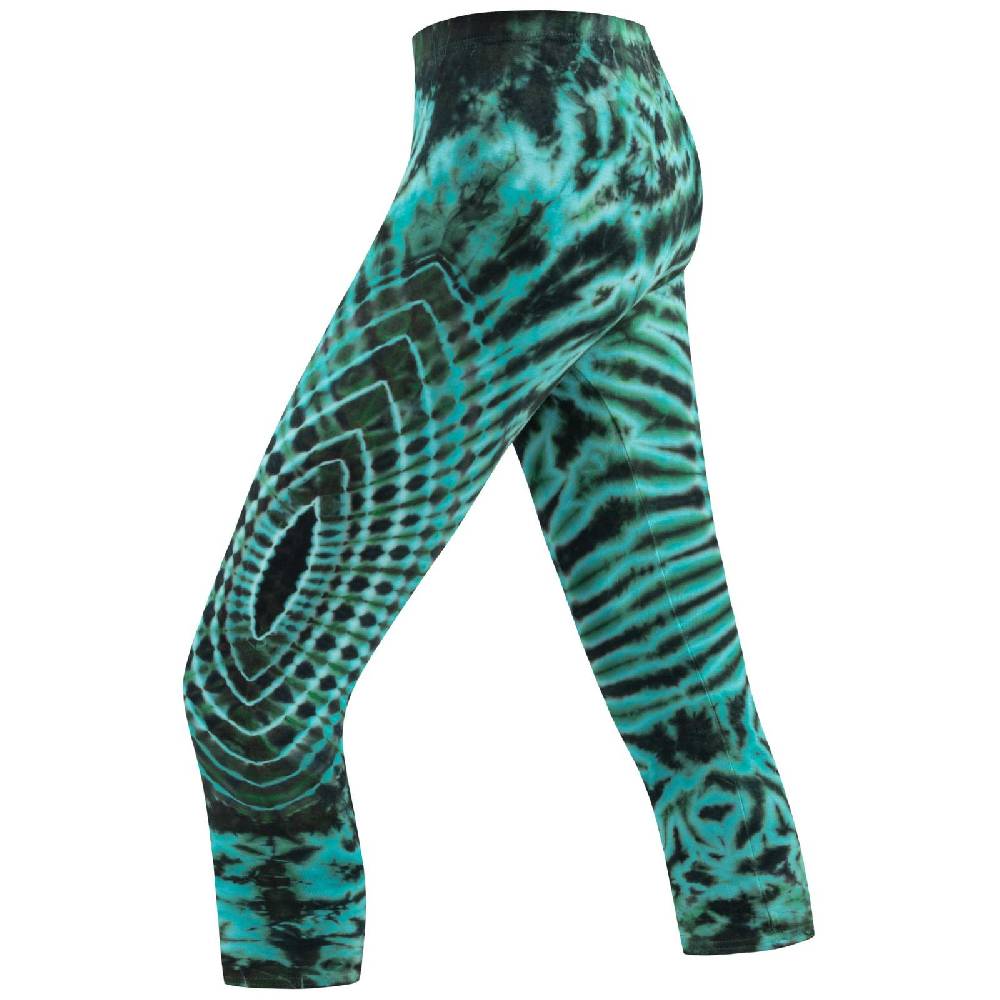 Kunst Und Magie Kunst und Magie Damen 3/4 Yoga Leggings Atmungsaktive Tie Dye Batik Yogahose VIP-Rabatte