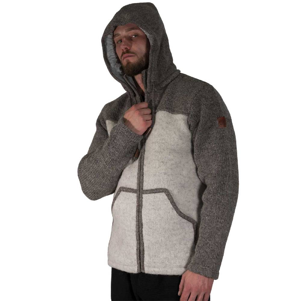 Kunst Und Magie Klassische Herren Strickjacke Wolle Jacke mit abnehmbarer Kapuze Baumwollfutter Letzte 3 Tage