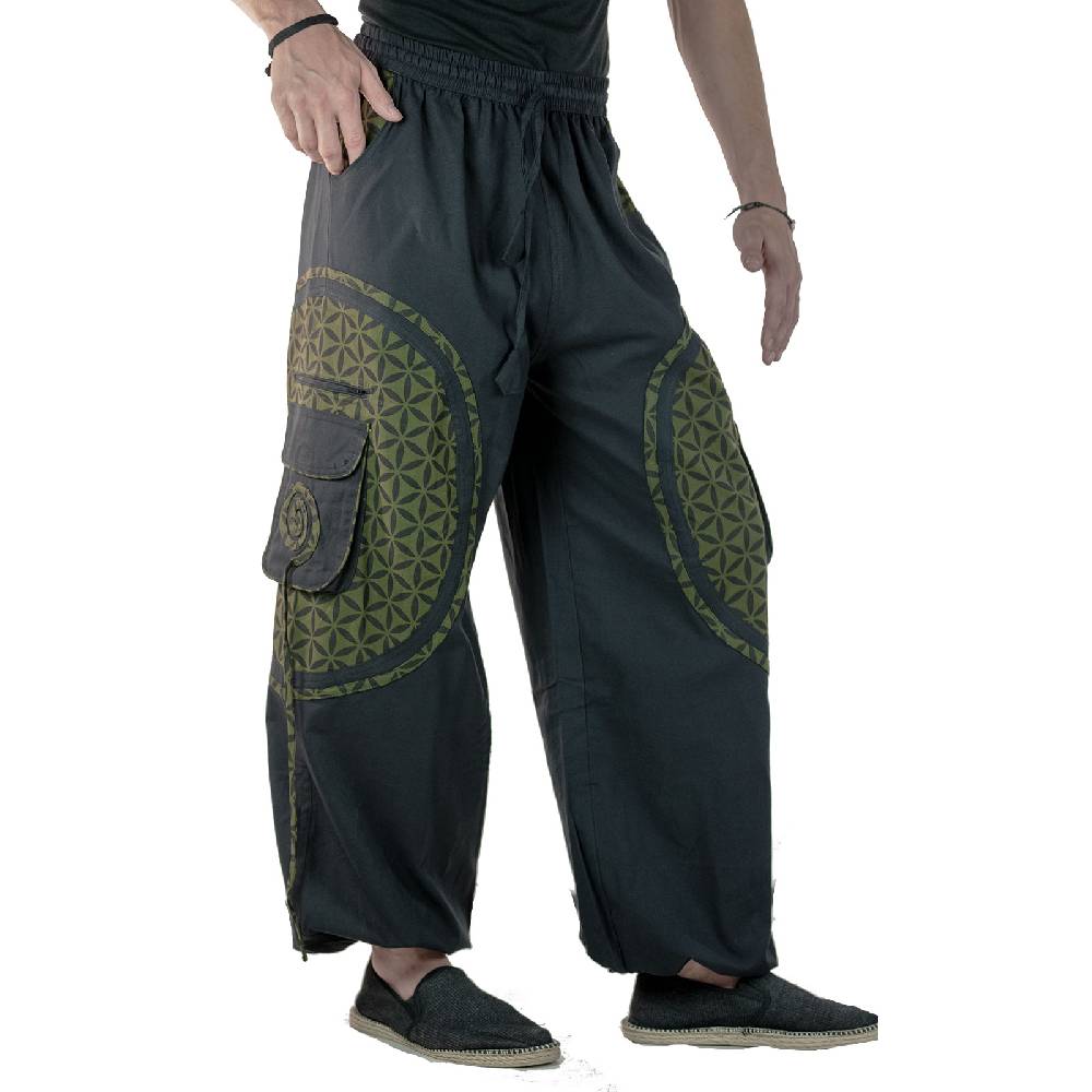 Kunst Und Magie KUNST UND MAGIE Unisex trendige Baggyhose bunte Muster Lebensblume Goa Hippiehose JETZT KAUFEN