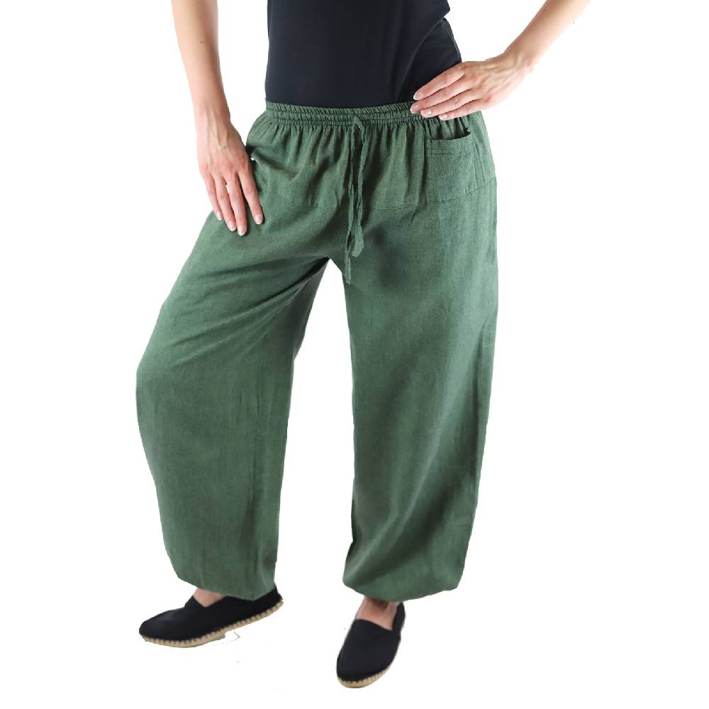 Kunst Und Magie KUNST UND MAGIE Damen Yogahose Pumphose Pluderhose unifarben aus Baumwolle lang Letzte 2 Tage