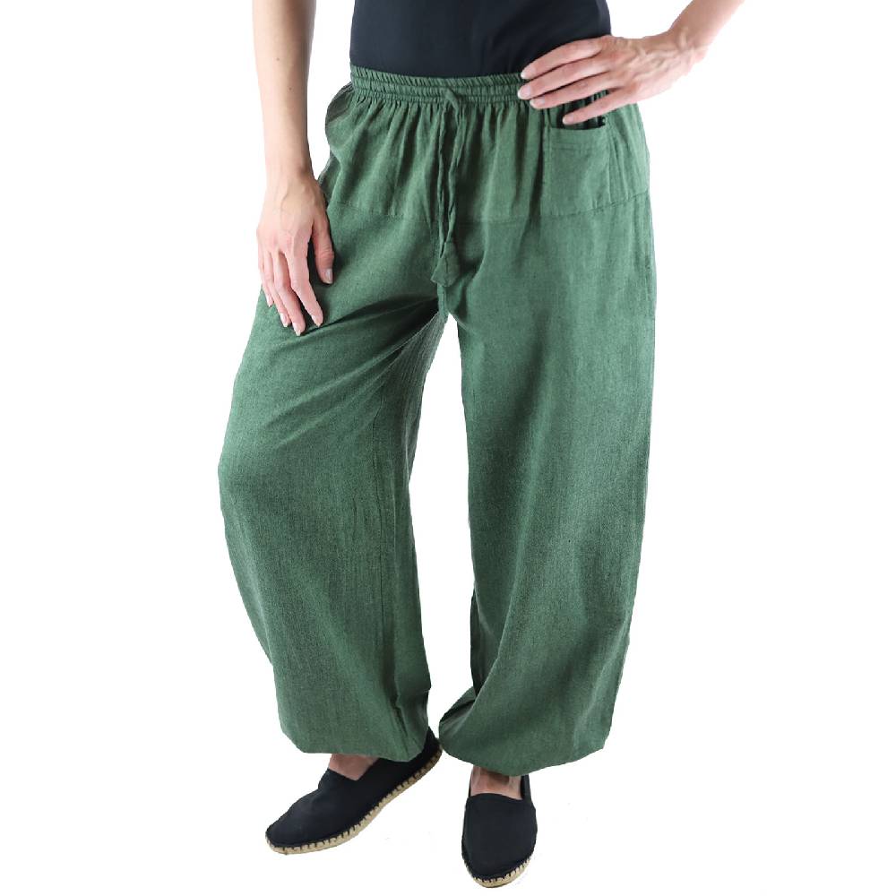 Kunst Und Magie KUNST UND MAGIE Damen Yogahose Pumphose Pluderhose unifarben aus Baumwolle lang Letzte 2 Tage