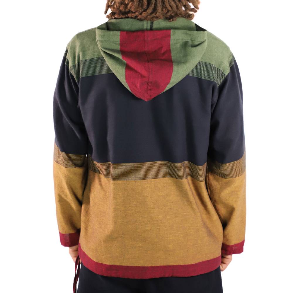 Kunst Und Magie KUNST UND MAGIE Herren bunt alternativ Hoodie Fischerhemd Kapuze Kängurutasche Nur für heute