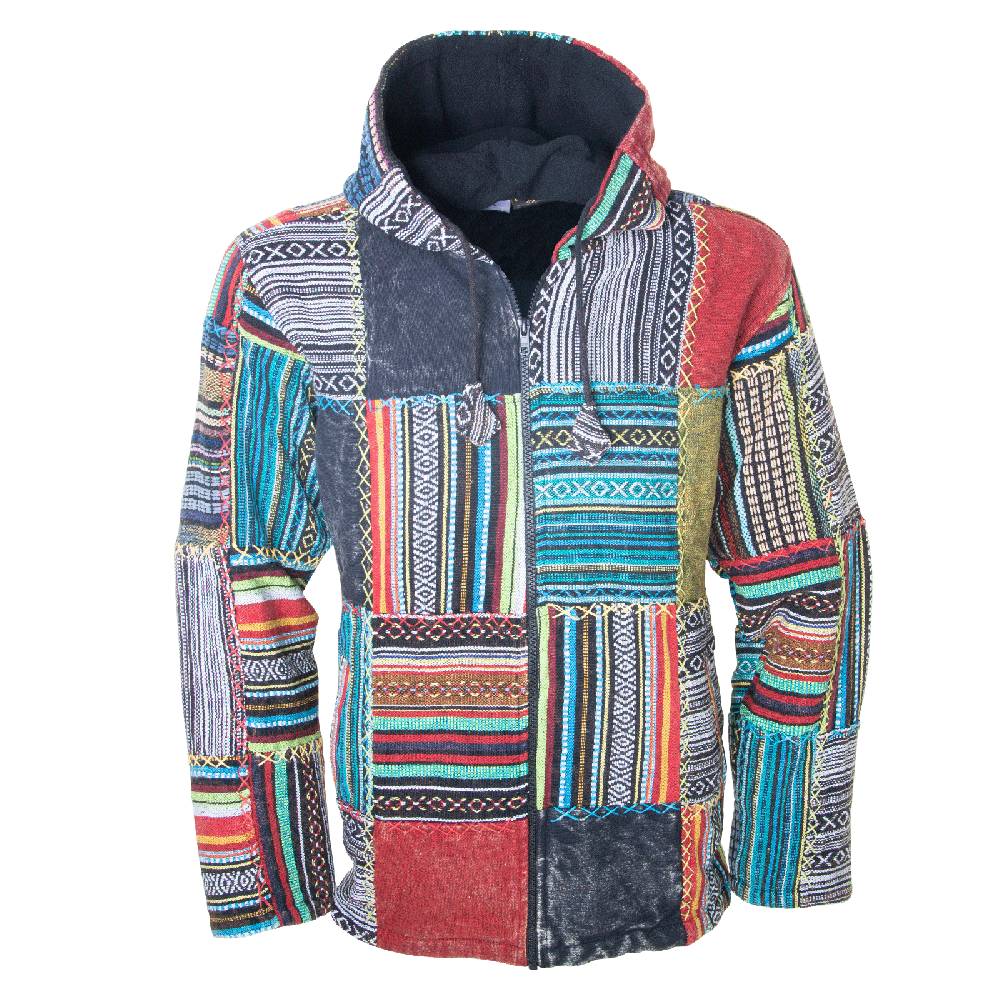 Kunst Und Magie KUNST UND MAGIE Baja Jerga Unisex Patchwork Hoodie mit Kapuze alternative Jacke Vierteljährliche Förderung
