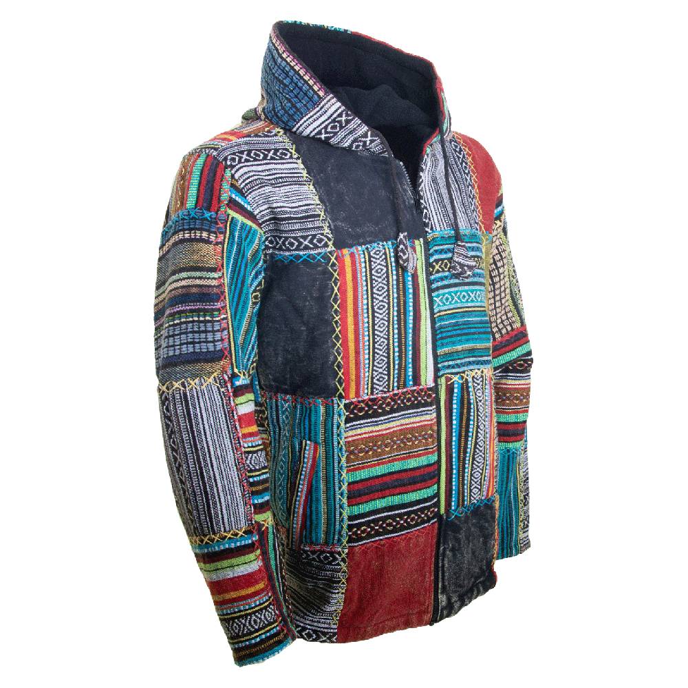 Kunst Und Magie KUNST UND MAGIE Baja Jerga Unisex Patchwork Hoodie mit Kapuze alternative Jacke Vierteljährliche Förderung