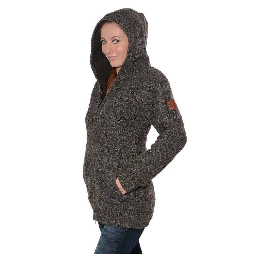 Kunst Und Magie Klassische Damen Strickjacke Wolle Jacke mit Fleecefutter und Kapuze von Kunst und Magie zollfrei