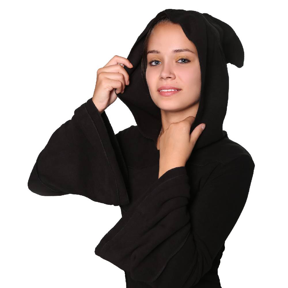 Kunst Und Magie Kunst und Magie Fleecekleid in Blattform aus Fleece mit Zipfelkapuze Fairy Goa Outlet