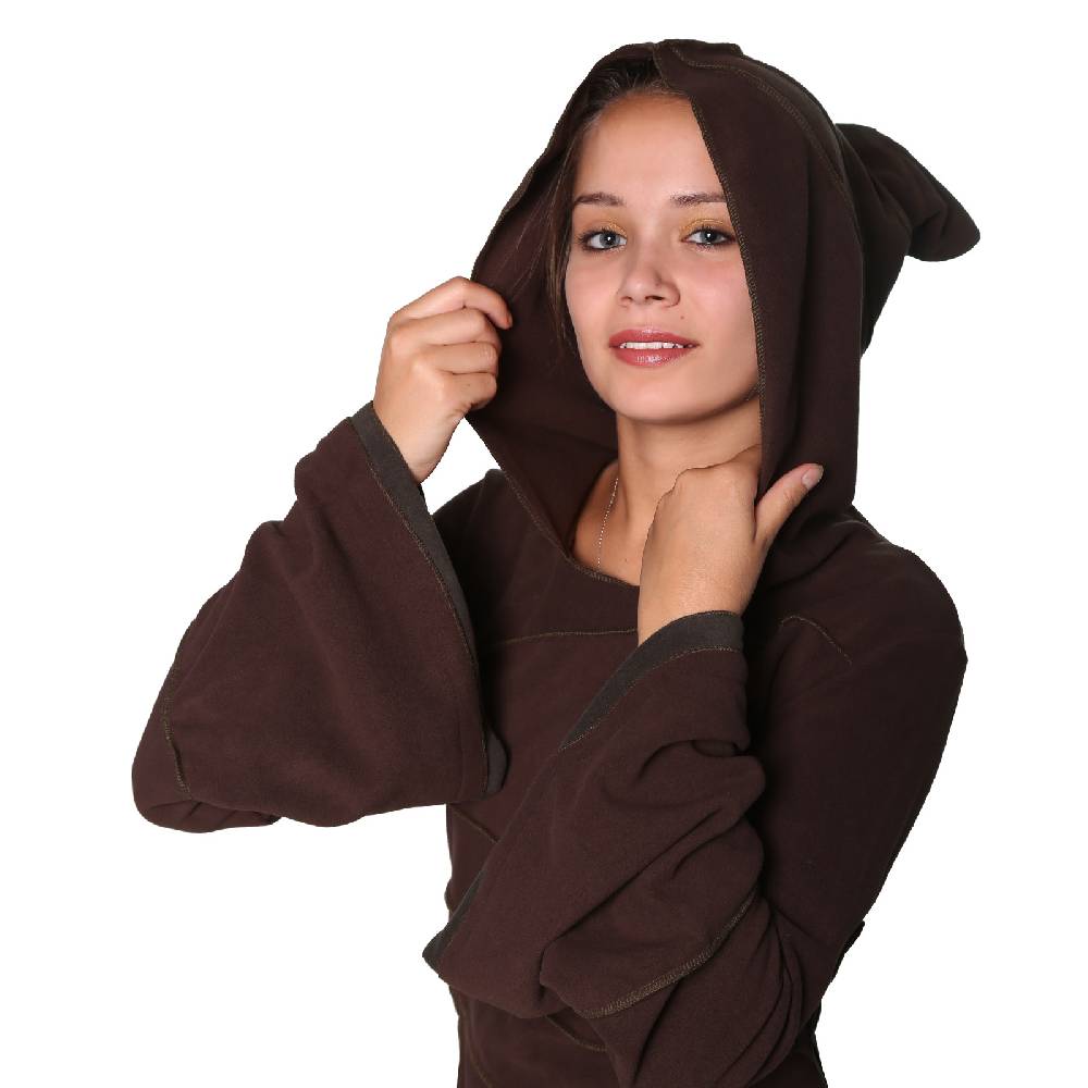 Kunst Und Magie Kunst und Magie Fleecekleid in Blattform aus Fleece mit Zipfelkapuze Fairy Goa Outlet