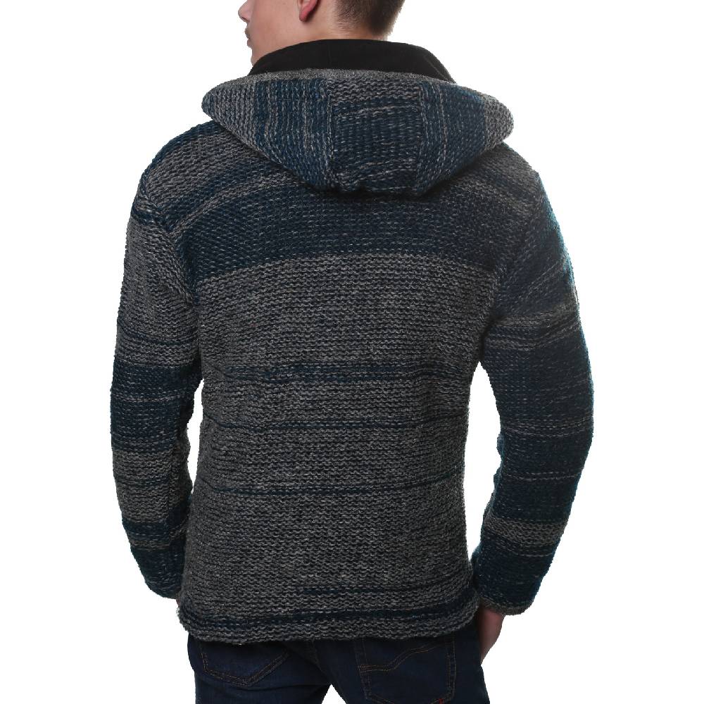Kunst Und Magie Kunst und Magie Herren Strickjacke Fleecefutter Schurwolle abnehmbare Kapuze Hotsell