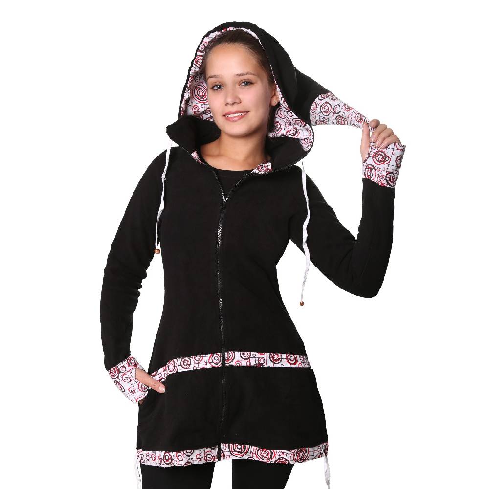 Kunst Und Magie Kunst und Magie kurzer Damenmantel aus Fleece mit abnehmbarer Zipfelkapuze Fairy Schlussverkauf