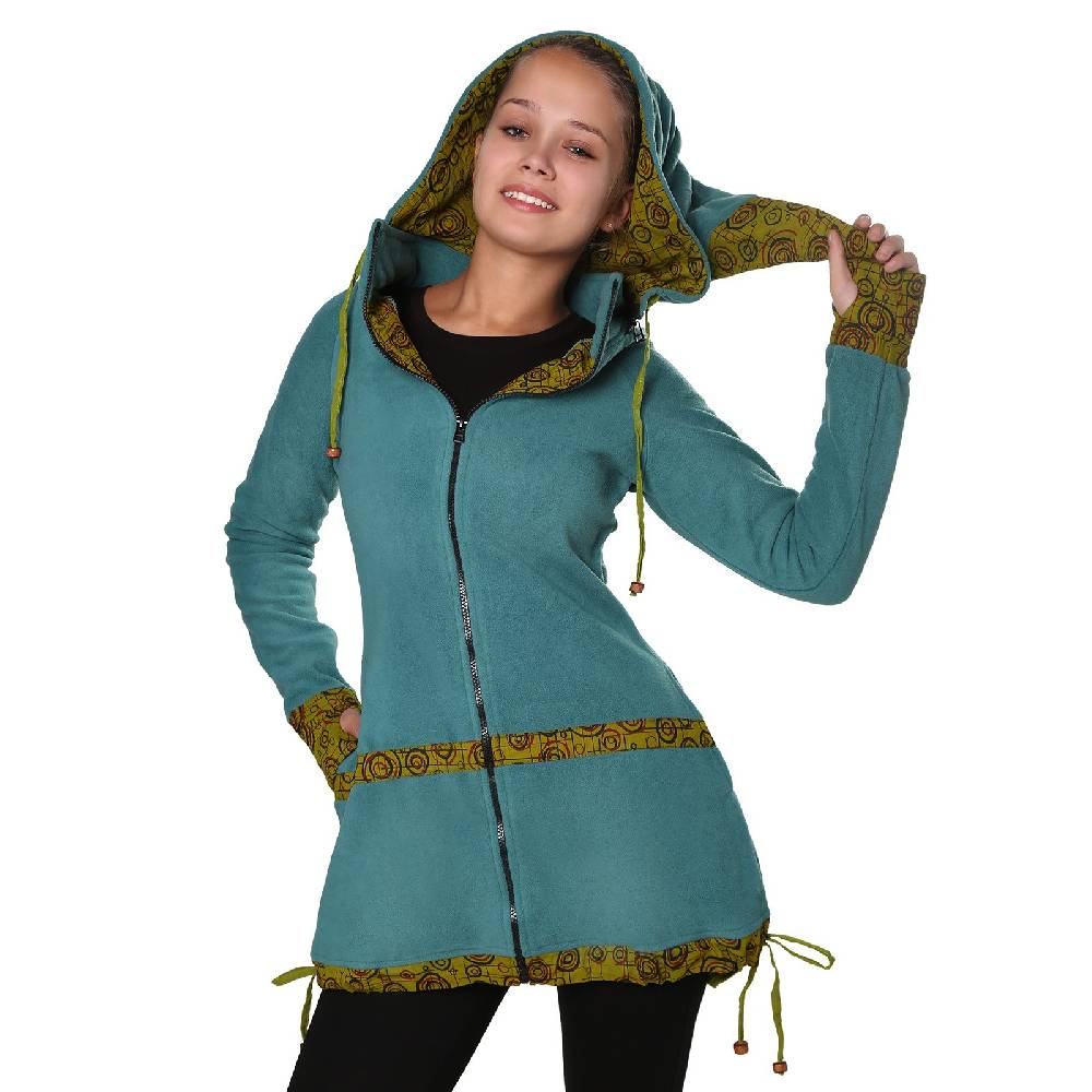Kunst Und Magie Kunst und Magie kurzer Damenmantel aus Fleece mit abnehmbarer Zipfelkapuze Fairy Schlussverkauf
