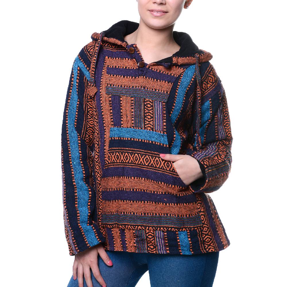 Kunst Und Magie Kunst und Magie Nepal Baja Jerga Sweatshirt Poncho Blitzverkäufe