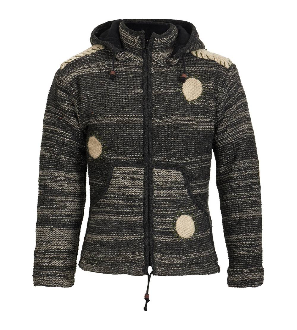 Kunst Und Magie Kunst und Magie Strickjacke mit Fleecefutter Strickpullover Versandkostenfrei