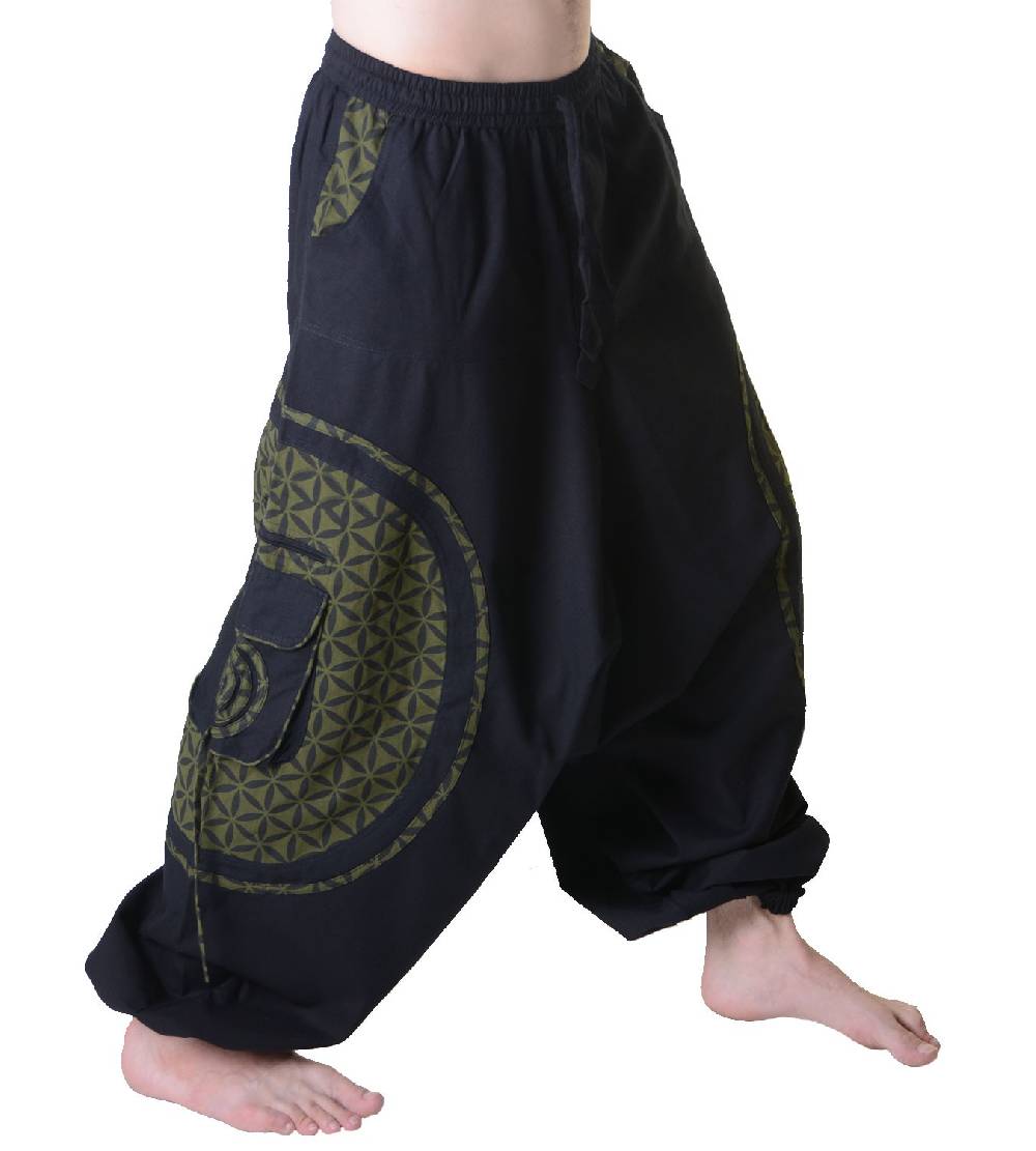 Kunst Und Magie Kunst und Magie Trendige Haremshose bunte Muster Goa Hippie Hose Blume des Lebens Preisnachlass