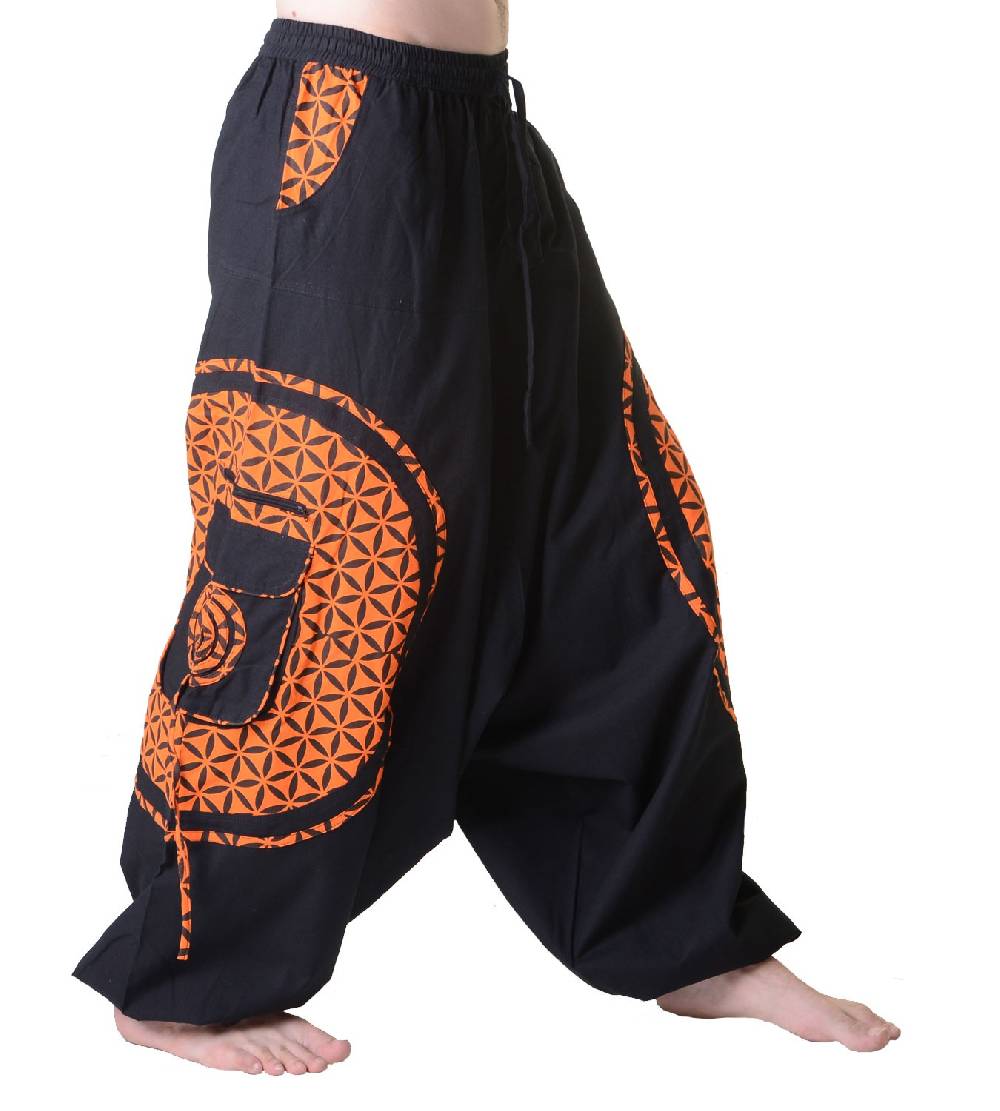 Kunst Und Magie Kunst und Magie Trendige Haremshose bunte Muster Goa Hippie Hose Blume des Lebens Preisnachlass