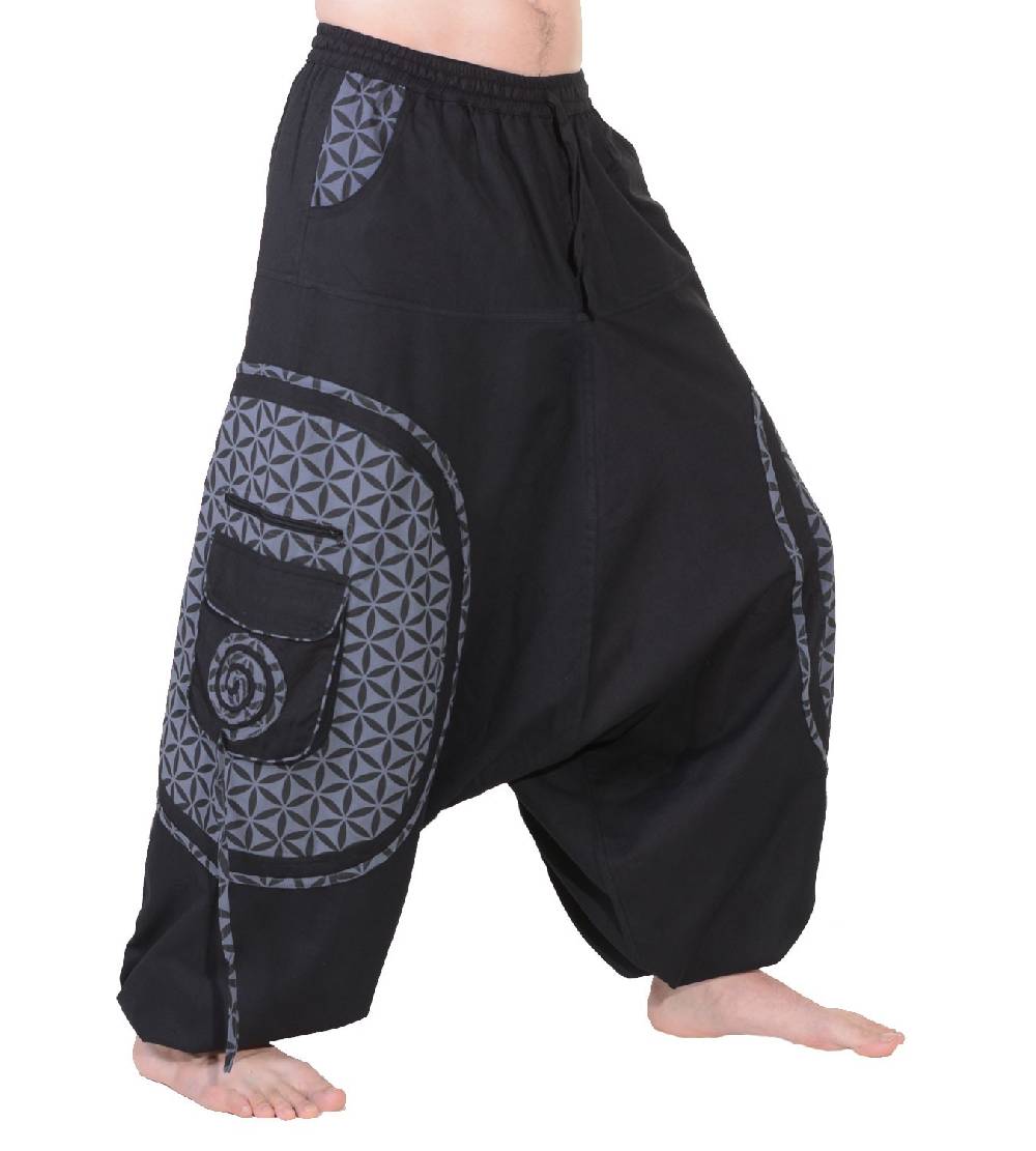 Kunst Und Magie Kunst und Magie Trendige Haremshose bunte Muster Goa Hippie Hose Blume des Lebens Preisnachlass